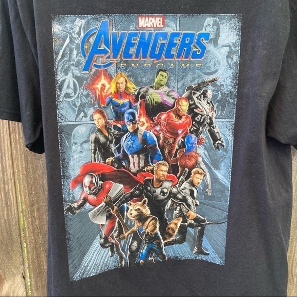 Avengers End game cast t-shirt Men's LG Black - Picture 2 of 5